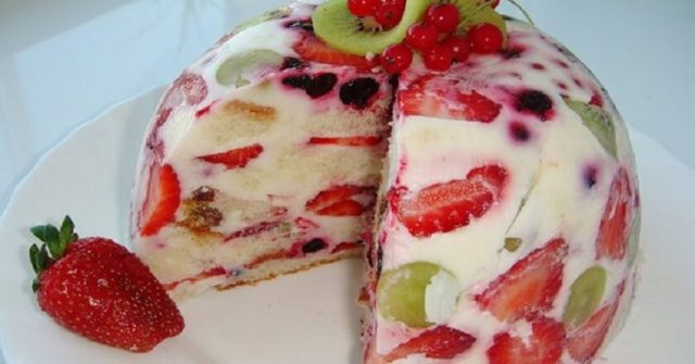 smetanový dort s ovocem_recept